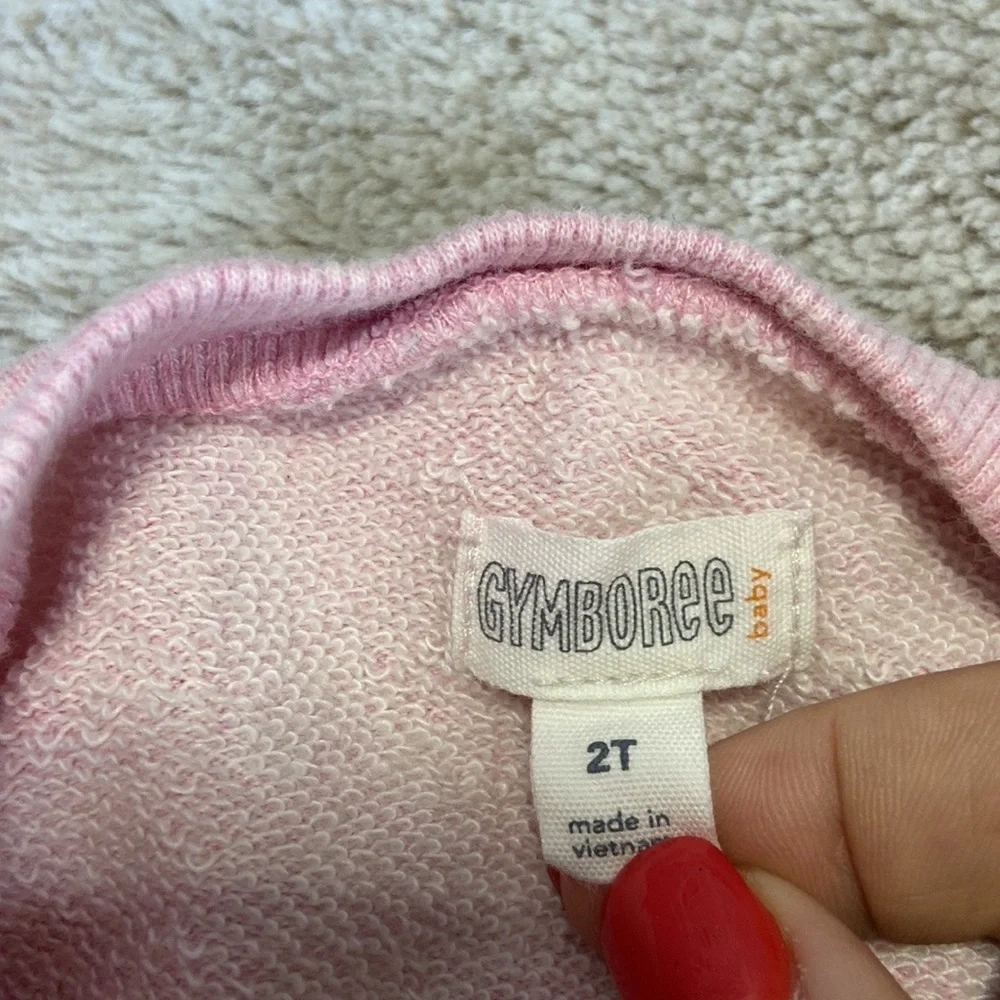 Gymboree pink sweatshirt baby girls 2T pastel rainbow sun Barbiecore Softgirl